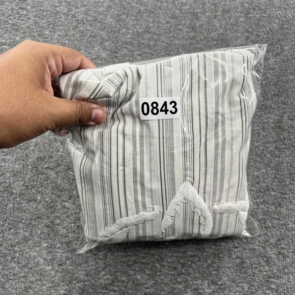 Roar Striped Button Down Shirt Mens L White Embroidered LS Grunge Gothic *FLAWS - Picture 15 of 15